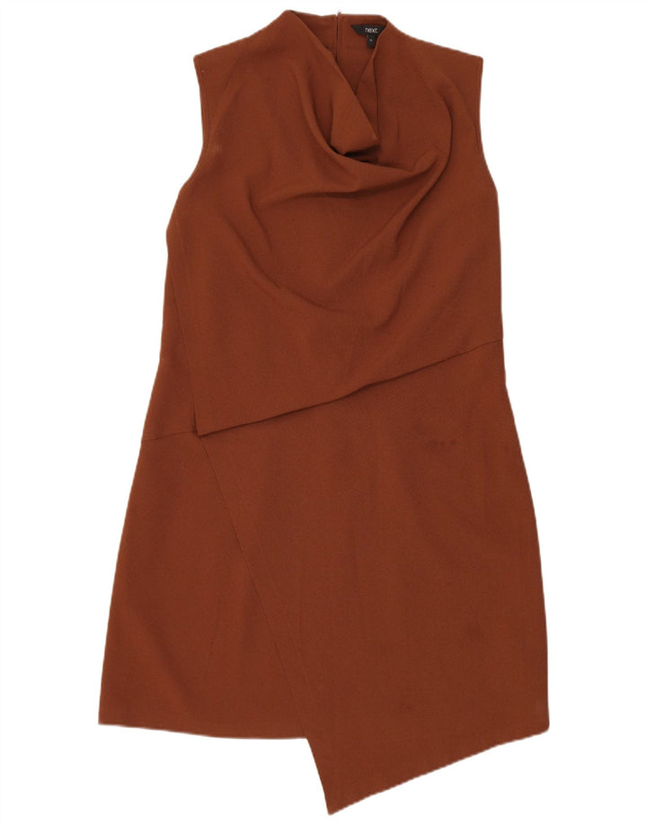 Next Robe fourreau sans manches pour femme UK 46 Large Marron Polyester