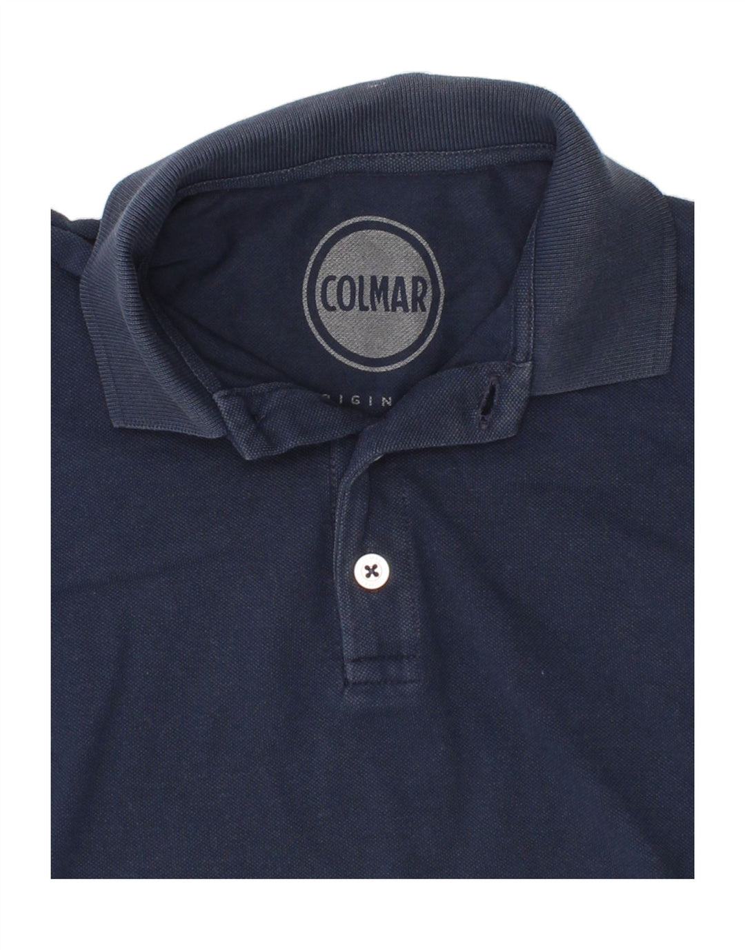 COLMAR Boys Graphic Polo Shirt 7-8 Years Navy Blue Vintage Colmar and Second-Hand Colmar from Messina Hembry 