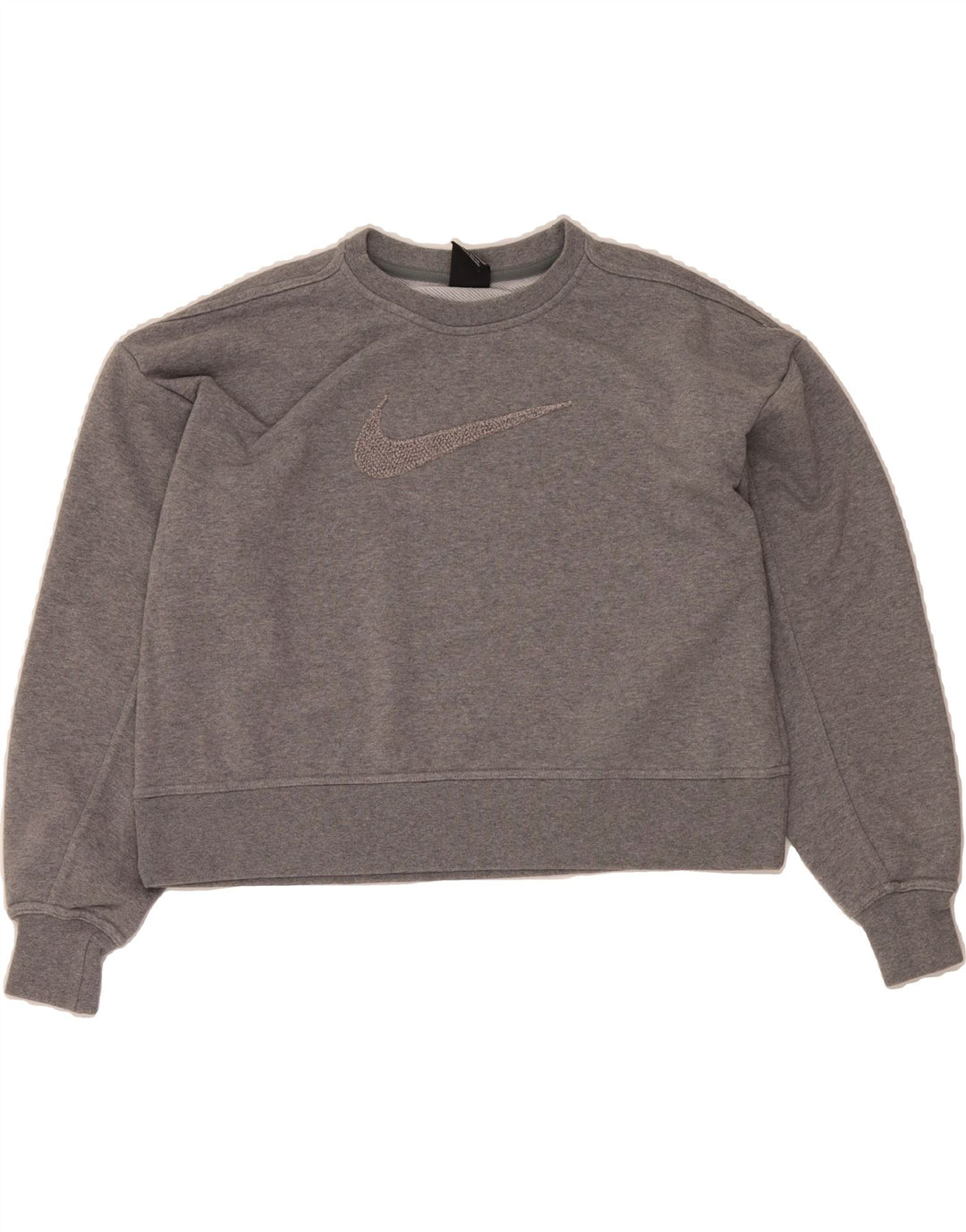 NIKE Womens Oversized Graphic Sweatshirt Jumper UK 10 Small Grey Cotton Vintage Nike and Second-Hand Nike from Messina Hembry 