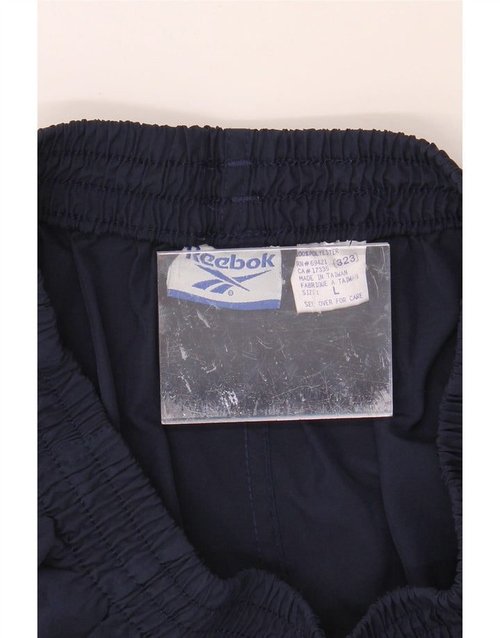 REEBOK Mens Sport Shorts Large Navy Blue Polyester Vintage Reebok and Second-Hand Reebok from Messina Hembry 