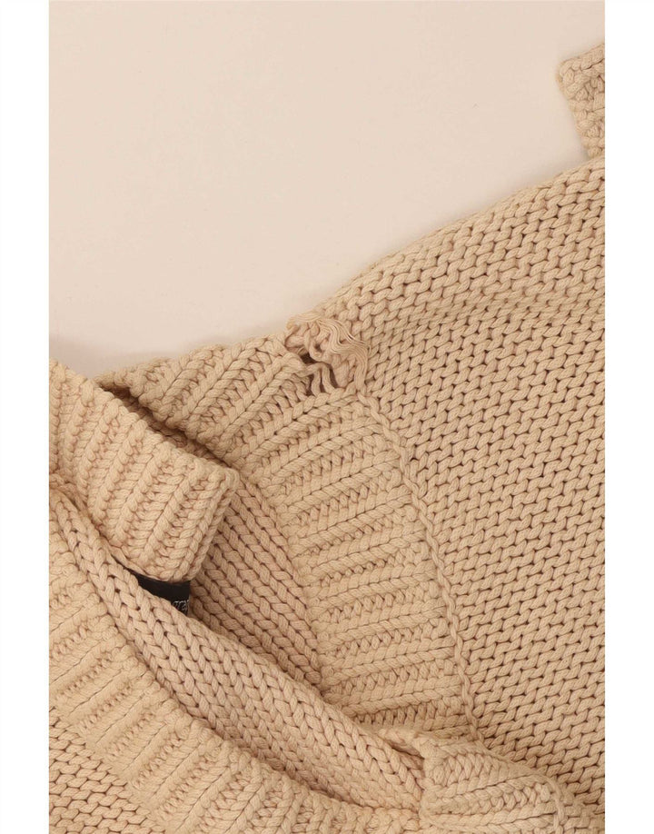 Marks & Spencer Womens Oversized V-Neck Jumper Sweater UK 12 Medium Beige