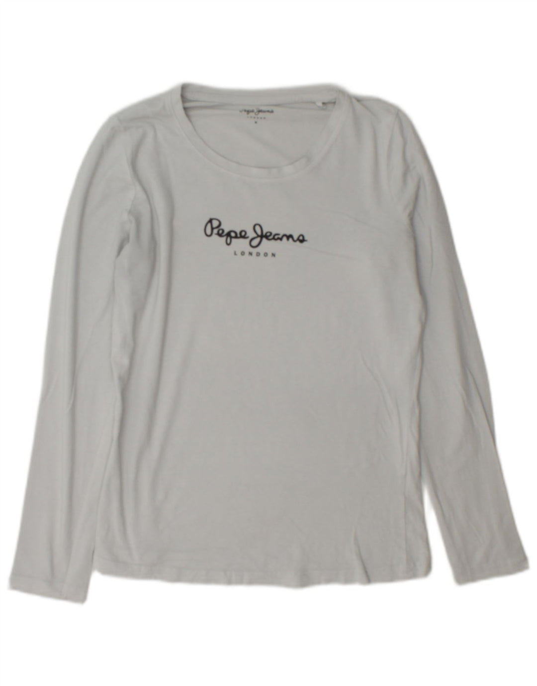 PEPE Jeans Top grafico da donna manica lunga UK 14 Grigio medio