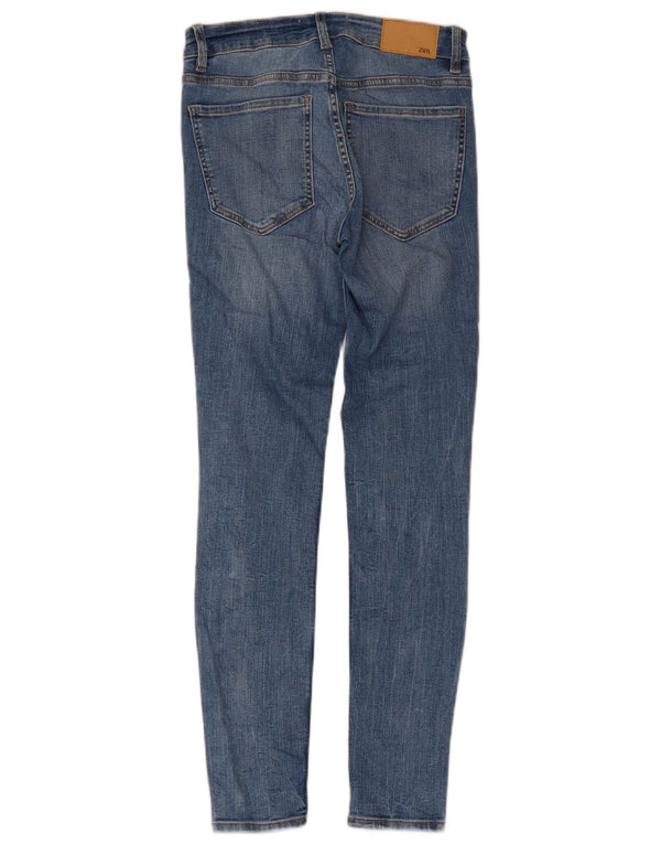 Blugi skinny pentru femei cu talie înaltă Zara EU 36 XS W26 L29 Bumbac albastru