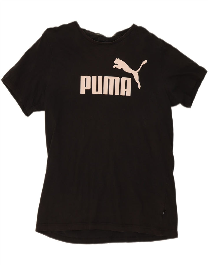 PUMA Mens Graphic T-Shirt Top Large Black Cotton Vintage Puma and Second-Hand Puma from Messina Hembry 