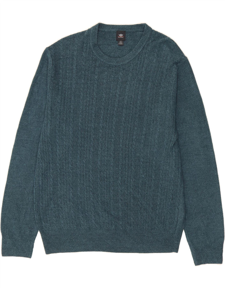 DOCKERS Mens Crew Neck Jumper Sweater Large Green Acrylic Vintage Dockers and Second-Hand Dockers from Messina Hembry 