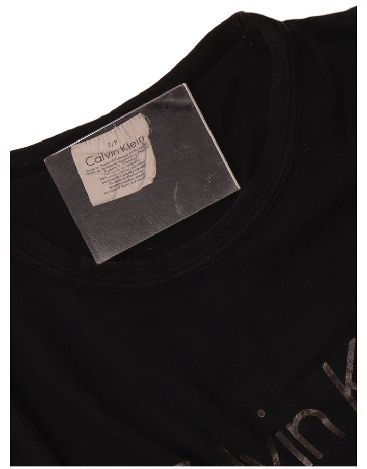 Calvin Klein Mens Graphic T-Shirt Top Small Black Cotton