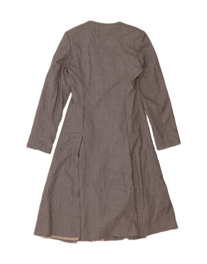 MIDINETTE Womens Double Breasted Coat UK 14 Medium Black Houndstooth