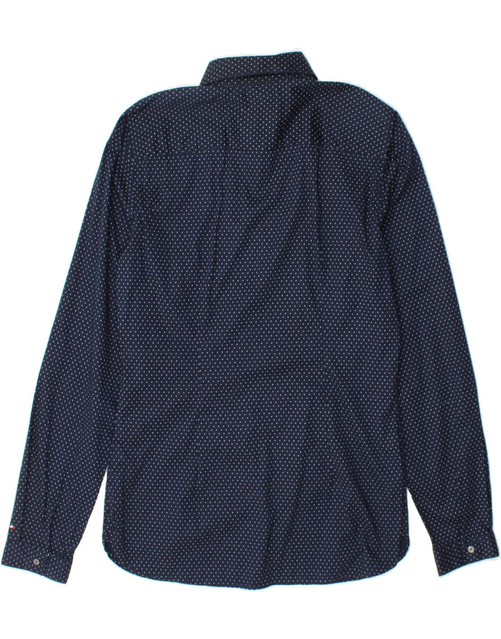 TOMMY HILFIGER Womens Fitted Shirt US 6 Medium Navy Blue Polka Dot Cotton Vintage Tommy Hilfiger and Second-Hand Tommy Hilfiger from Messina Hembry 