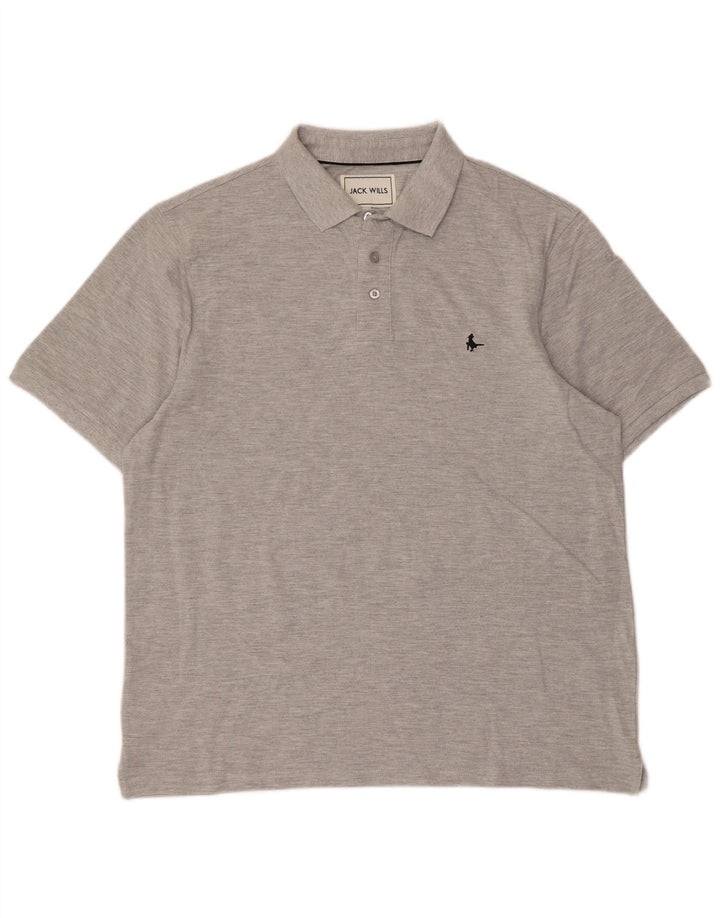 Jack Wills Mens Polo Shirt XL Grey Cotton
