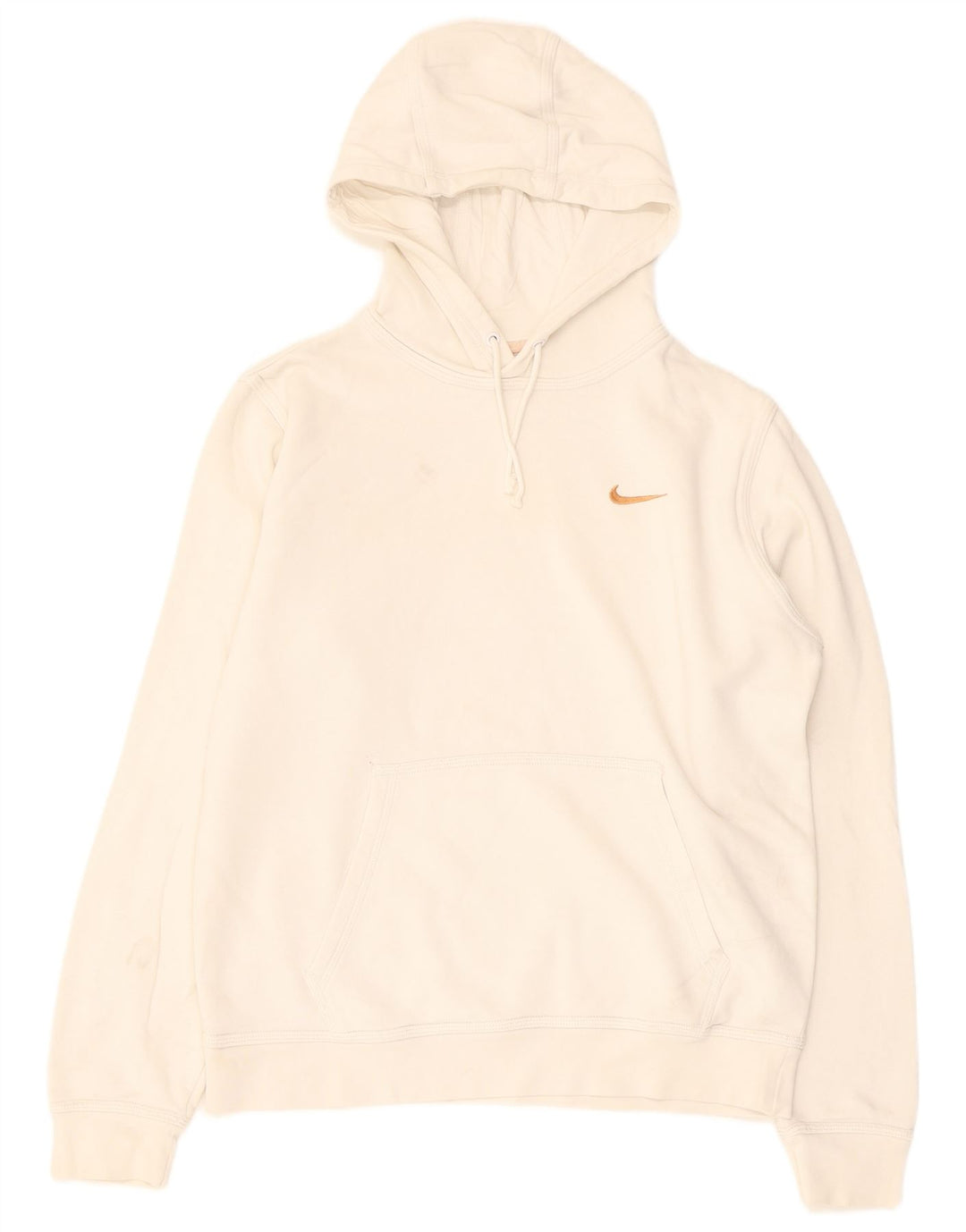 NIKE Mens Hoodie Jumper Medium Off White