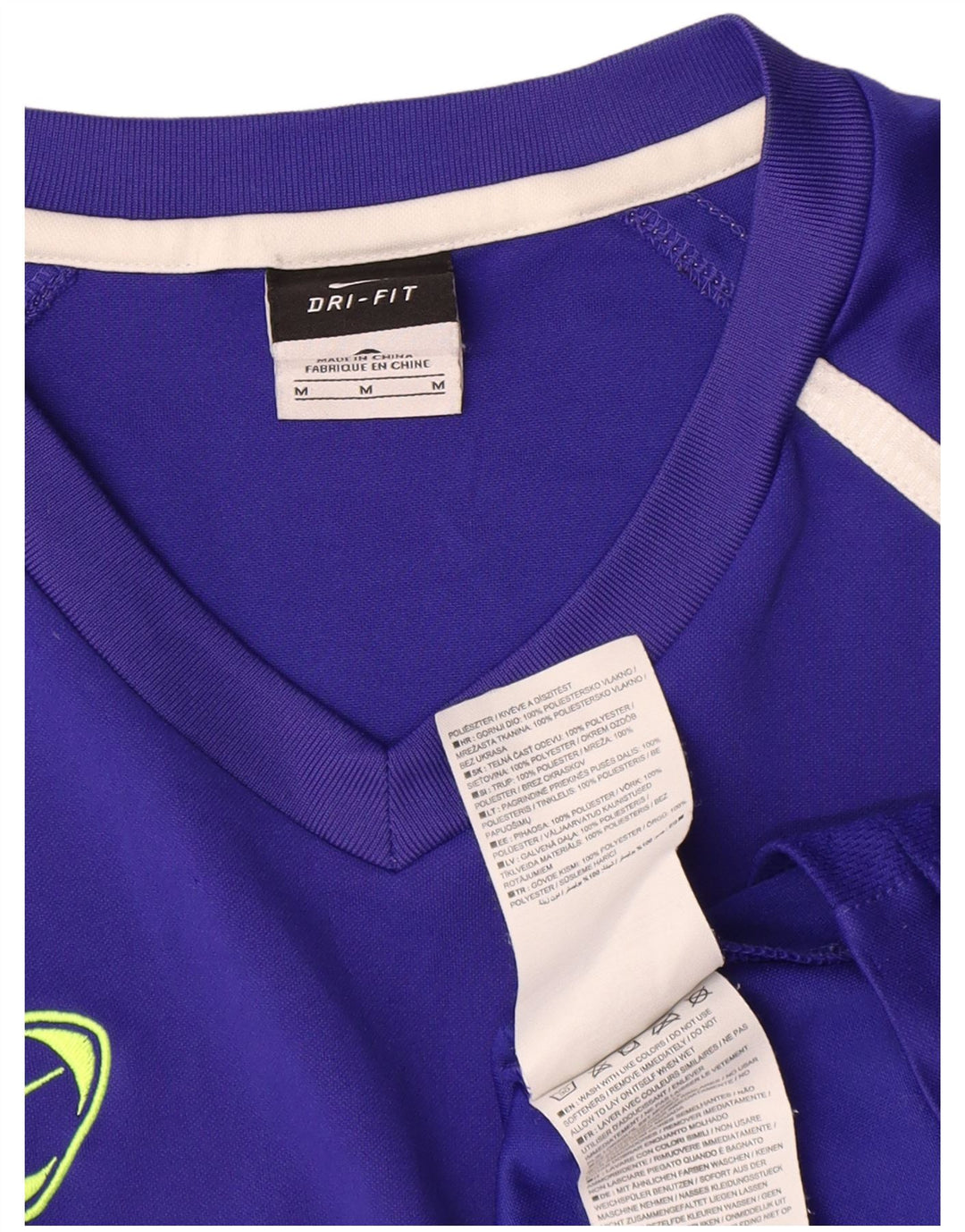 T-shirt Nike Dri Fit da uomo, top in poliestere color block blu medio