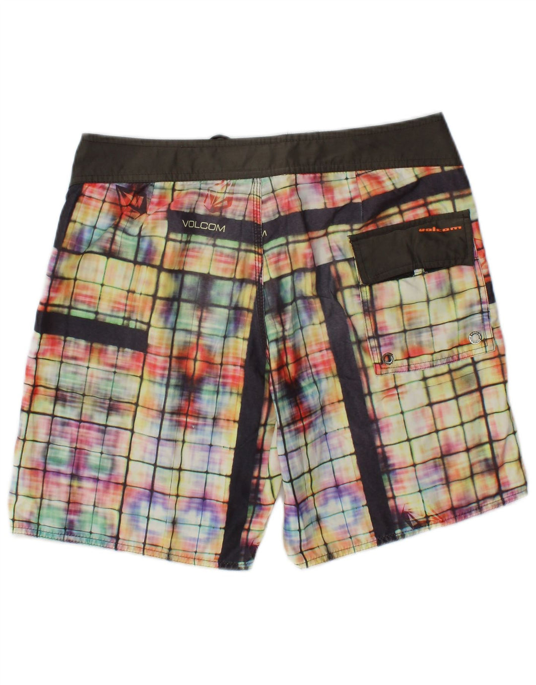 Volcom Herren-Badeshorts, mittelgroß, mehrfarbig, kariert, Polyester