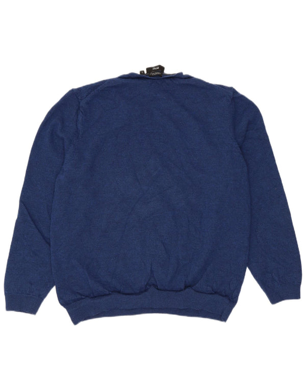Πουλόβερ Hugo Boss Boys με V λαιμόκοψη 11-12 ετών Μεγάλο Navy Blue