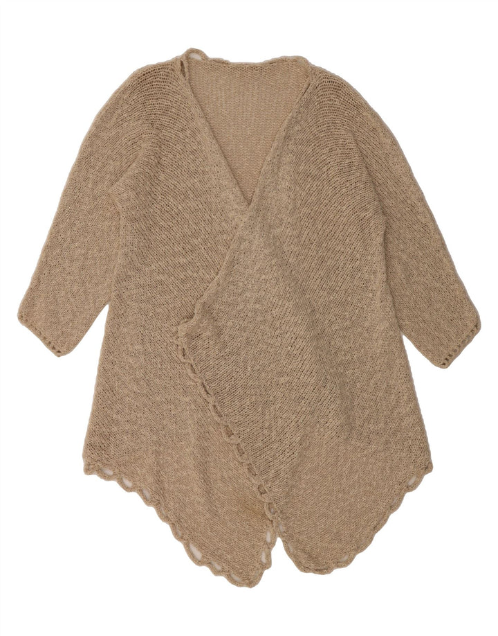 VINTAGE Womens Open Cardigan Sweater UK 12 Medium Beige Vintage Vintage and Second-Hand Vintage from Messina Hembry 