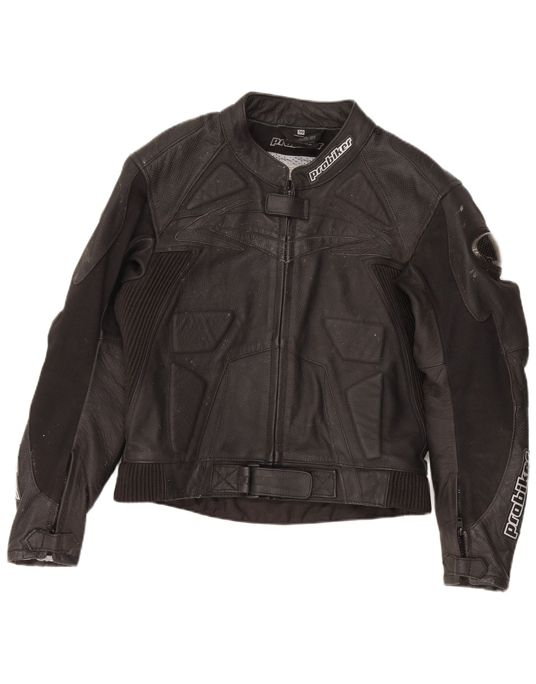 Probiker Mens Motorcycle Leather Biker Jacket EU 50 Large Black Leather
