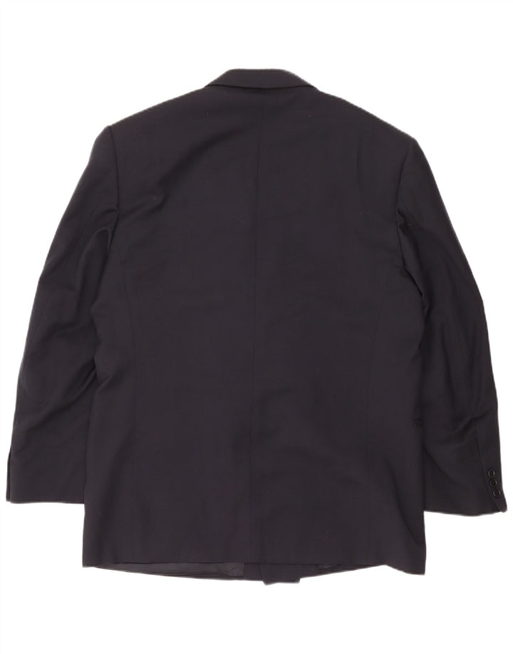 Cerruti 1881 Giacca blazer doppiopetto da uomo in lana blu navy media