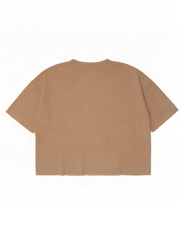 Zara Womens Trafaluc Blouse Oversize Top UK 16 Large Beige Spotted Viscose