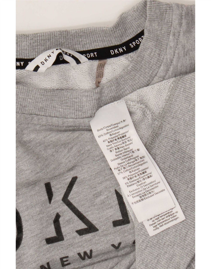 Damska bluza z grafiką Dkny, UK 14, średnia szara bawełna