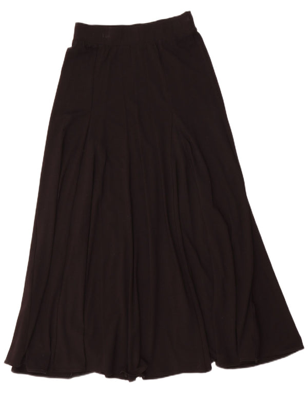 MINT FLØJL Dame højtaljet Maxi-nederdel UK 8 Small W26 Black Viscose