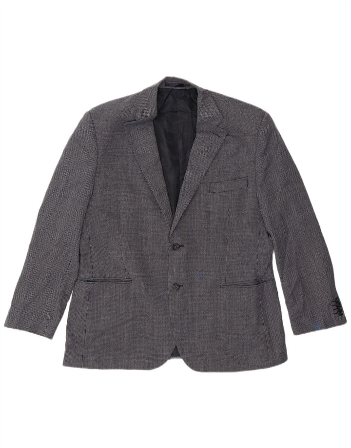 Giacca blazer corta da uomo Marks & Spencer UK 42 grande blu navy maculato
