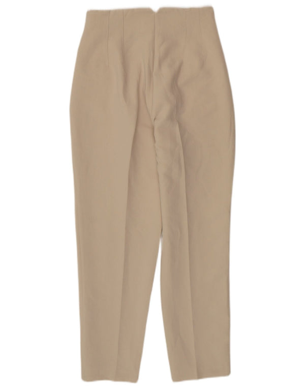 Zara Damen-Freizeithose mit hoher Taille, schmal zulaufend, Größe S, W26, L26, Beige