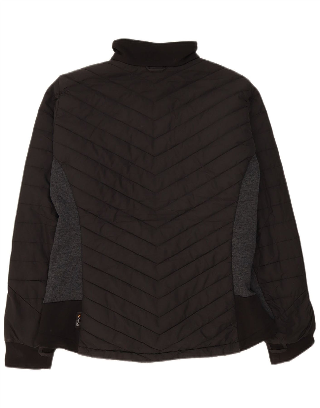 Женская стеганая куртка Jack Wolfskin UK 16, большой черный полиэстер с цветными блоками