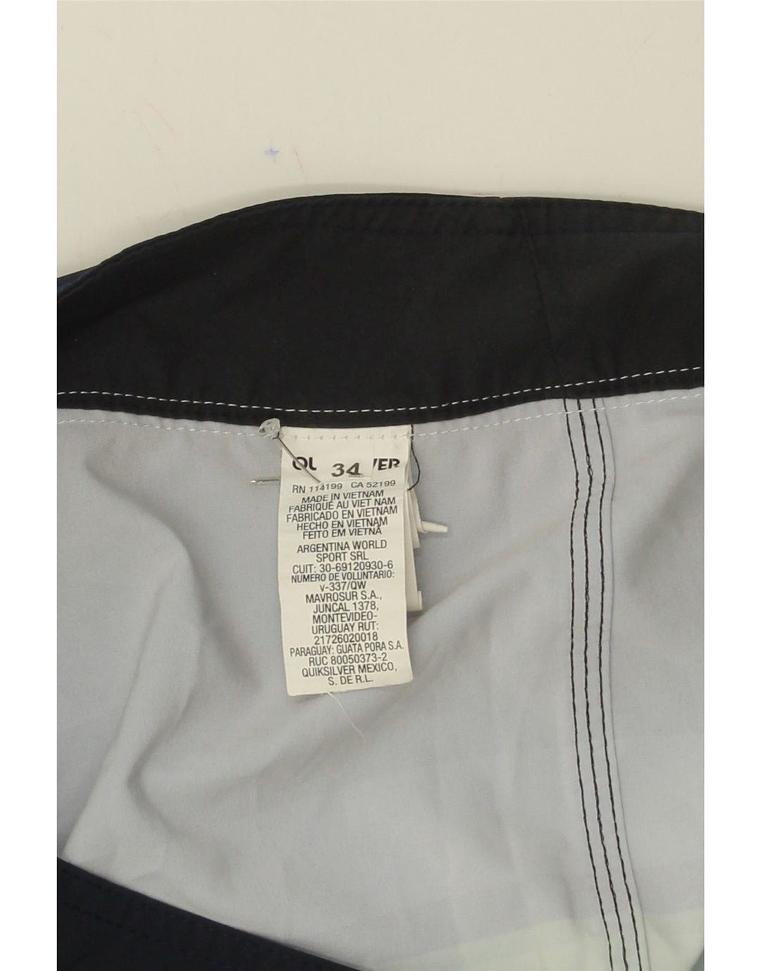 QUIKSILVER Mens Swimming Shorts Large Multicoloured Striped Polyester Vintage Quiksilver and Second-Hand Quiksilver from Messina Hembry 