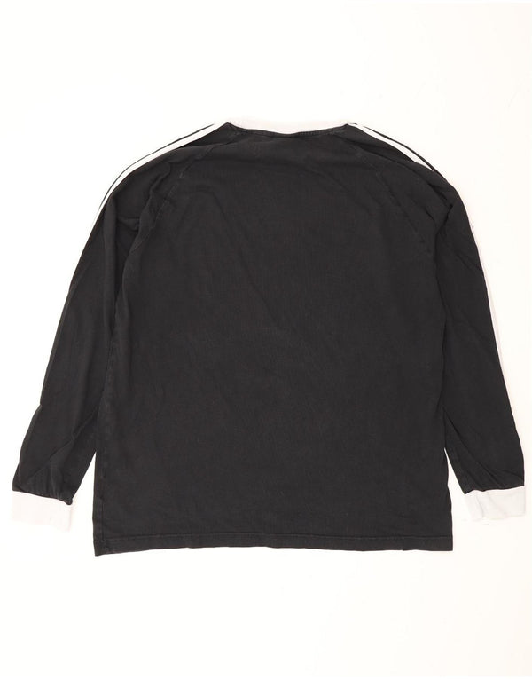 Top pentru bărbați Adidas cu mânecă lungă XL, negru, bumbac color bloc