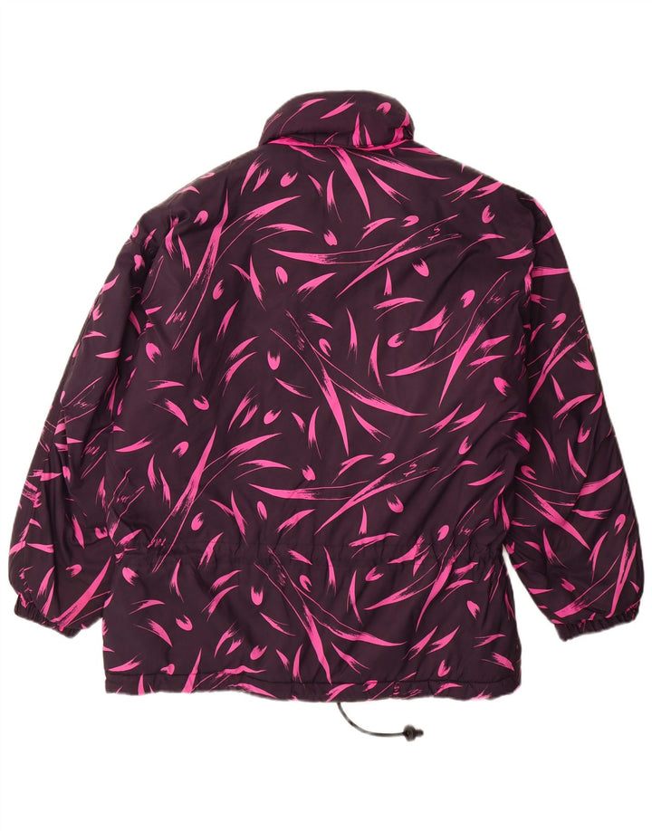 Diadora Womens Oversized Windbreaker Coat UK 14 Medium Purple Floral