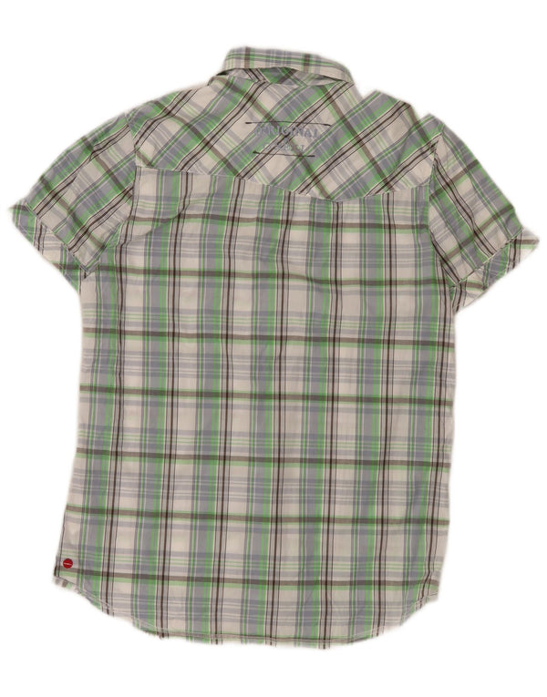O'Neill Chemise à manches courtes pour homme en coton à carreaux verts