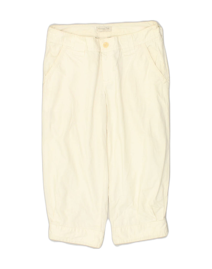 MASSIMO DUTTI Womens Straight Capri Trousers W28 L18 White Cotton | Vintage Massimo Dutti | Thrift | Second-Hand Massimo Dutti | Used Clothing | Messina Hembry 