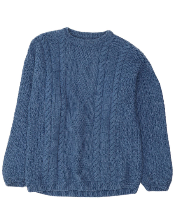 Vintage Mens Boat Neck Jumper Sweater Medium Blue