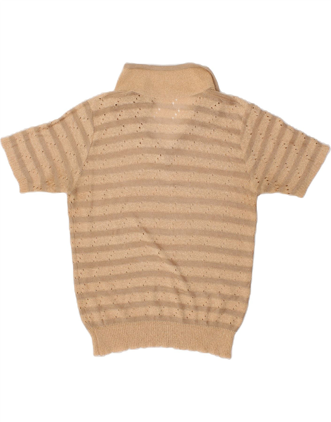 VINTAGE Womens Blouse Top UK 16 Large Beige Striped Vintage Vintage and Second-Hand Vintage from Messina Hembry 