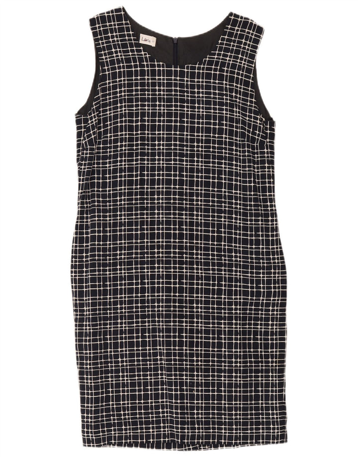 Libra Robe fourreau sans manches pour femme UK 44 en coton à carreaux bleu marine moyen