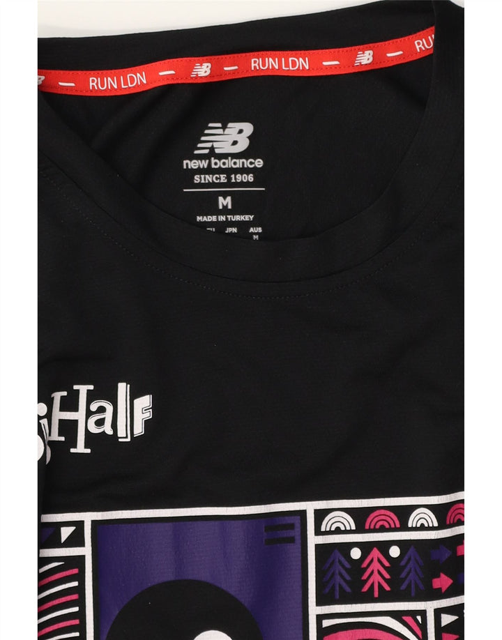New Balance Herre grafisk T-shirt Top Medium Sort Polyester