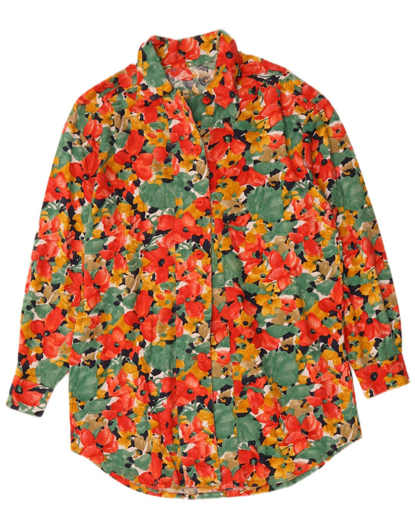 Vintage Womens Shirt Dress UK 16 Large Multicoloured Floral