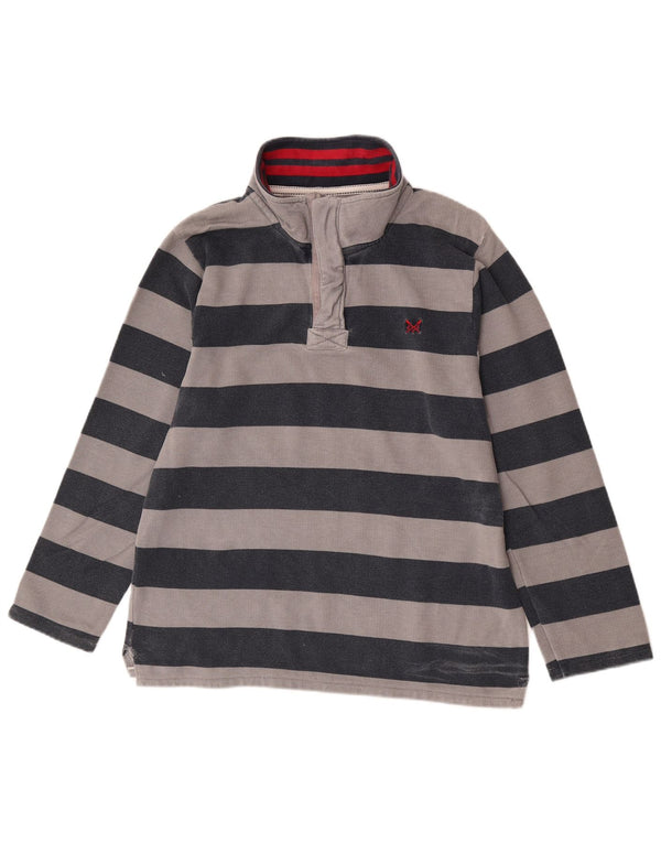 Crew Clothing Muški džemper s izrezom i srednjim sivim prugama