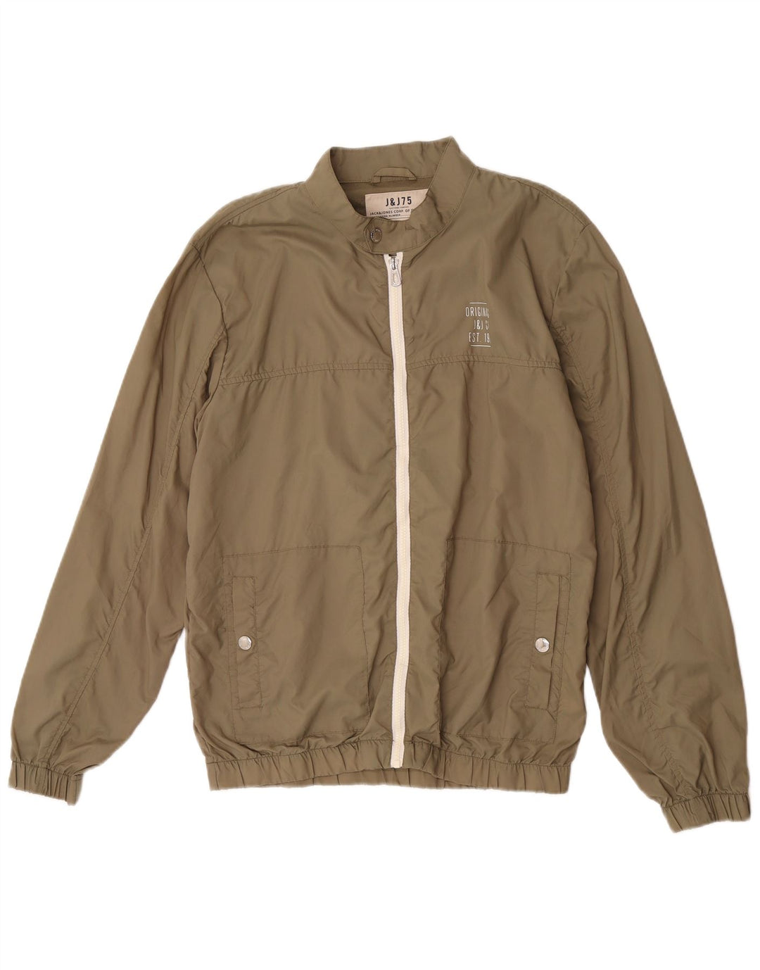 Jack & Jones Veste de Pluie Homme UK 40 Large Kaki Nylon