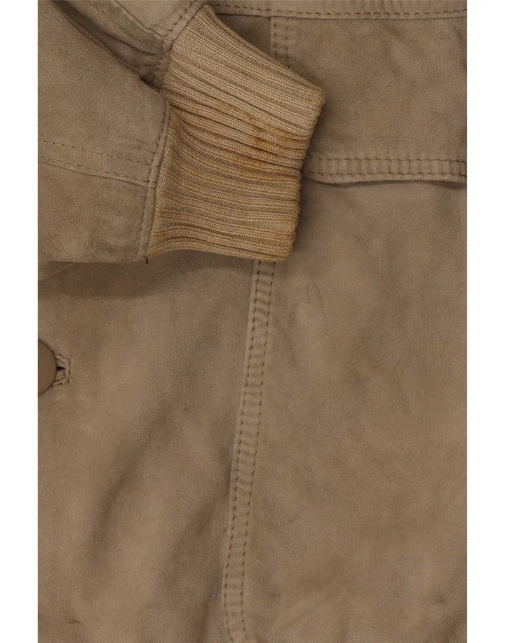 Vintage męska zamszowa kurtka bomber UK 40 duża beżowa