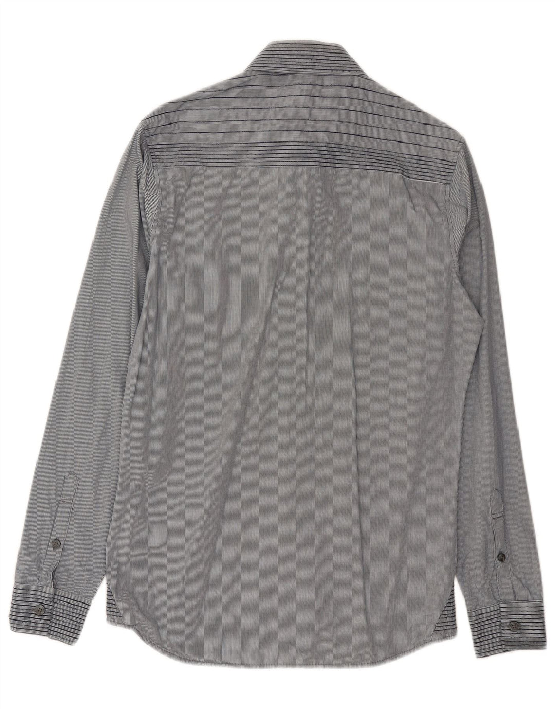 Calvin Klein Jeans Mens Checked  Shirt Small Blue Pinstripe Cotton
