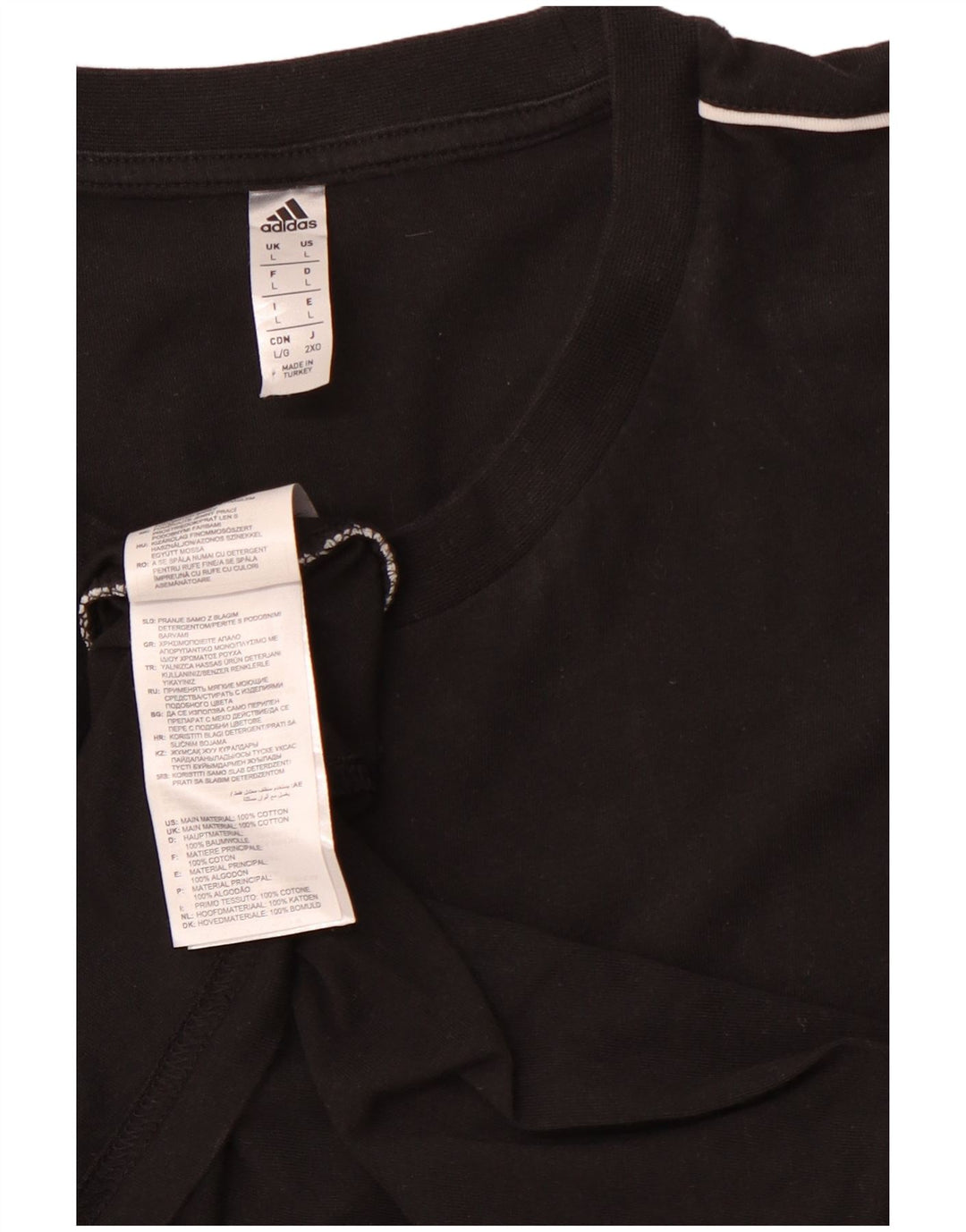 ADIDAS Mens T-Shirt Top Large Black Cotton