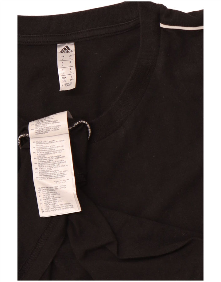ADIDAS Mens T-Shirt Top Large Black Cotton