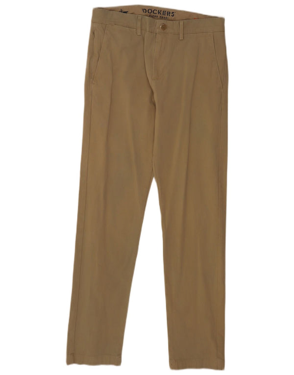 Dockers Mens Khakis Slim Chino Calças W30 L32 Algodão Bege
