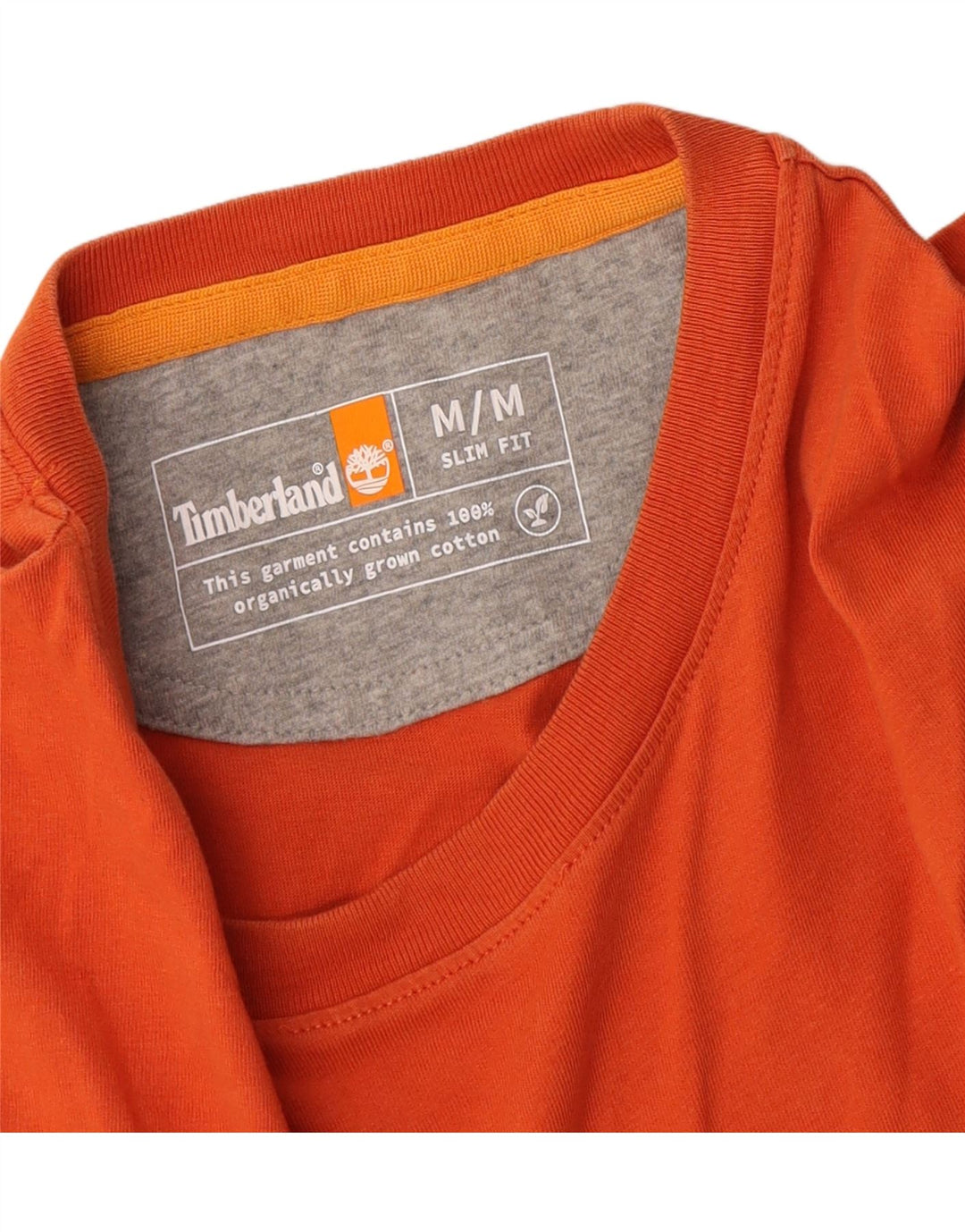 Timberland Mens Slim Fit T-Shirt Top Medium Orange Cotton