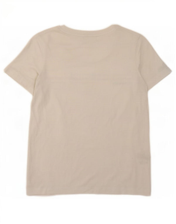 T-shirt grafica da donna Champion Top UK 14 grande cotone bianco