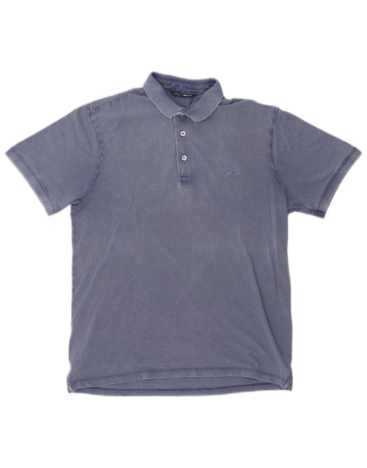 Gas Poloshirt til mænd Medium blå bomuld