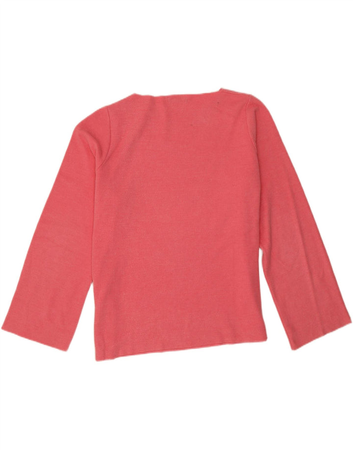 Zara Womens Oversized Top Long Sleeve UK 16 Large Pink Cotton
