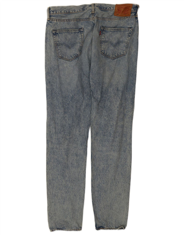Levi's Mens 501 Distressed Straight Jeans W34 L34 Blue Cotton