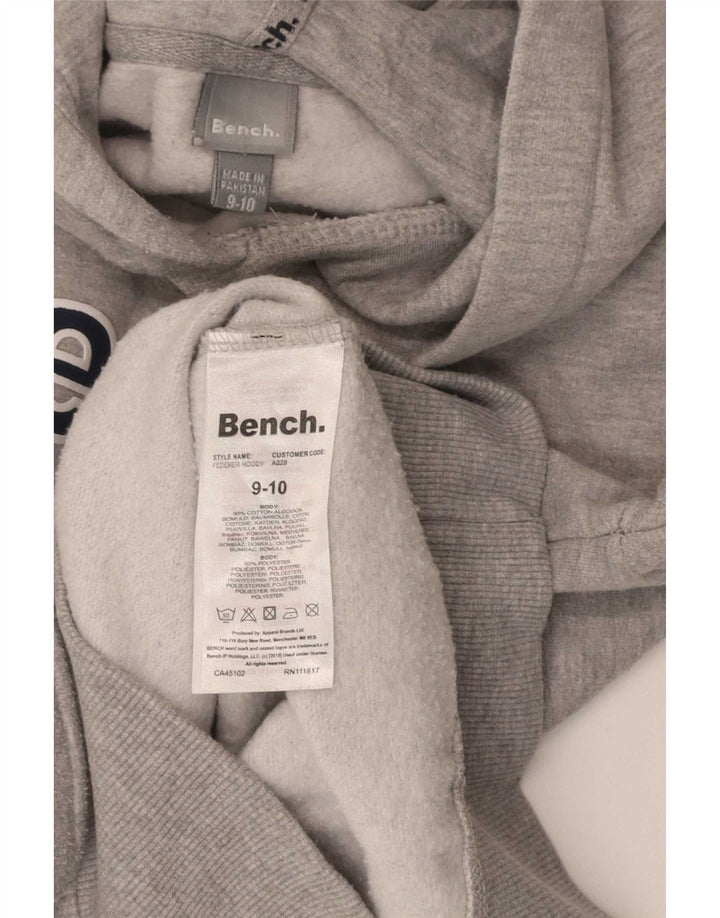 Bench Boys Graphic Hoodie Jumper 9-10 Years Grey Cotton
