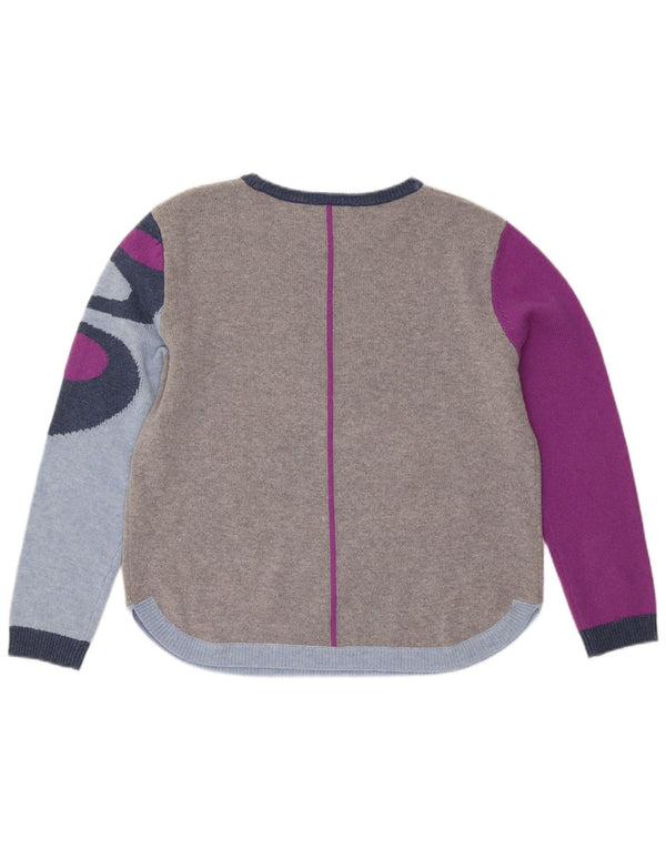 Maglione maglione con scollo a barca da donna di White Stuff UK 14 Grande farfalla grigia